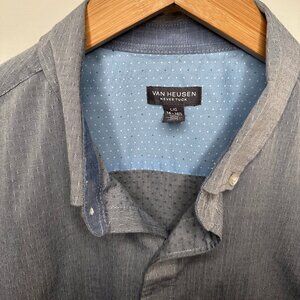 Van Heusen Men's Button Down Never Tuck Shirt | Neck 16-16.5 | Size L